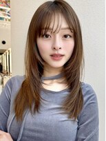 【MINX】くびれヘアアプリコットオレンジハイライトカラー_銀座