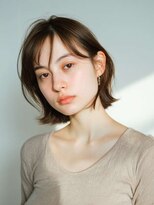 トクテ 高円寺(tokute)&nbsp;くびレイヤーエモージュ前髪モテベージュレイヤーミディ/高円寺