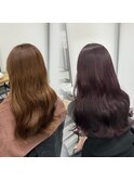 ワンカラー/カシスピンク/髪質改善