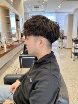 ギブ 豊田市駅店(GIVE)&nbsp;ツイストスパイラルパーマツーブロックメンズマッシュメンズヘア