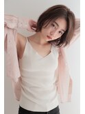 〇セミロングレイヤー ミルクブラウン モカブラウン 髪質改善