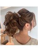 結婚式 ポニーテール 花嫁 ドレスヘア ハイライト 外国人