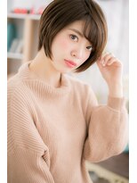 素髪感が魅力！斜めバングダークアッシュ前下がりボブb1