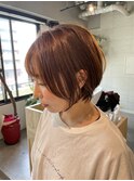 大人可愛い20代30代40代黒髪前下がりショートボブ丸みショート◎