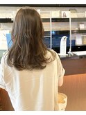 *透けるベージュ ブリーチなしダブルカラー ほんのりレイヤー