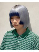 【藤沢横浜】姫レイヤー/ブルーシルバーボブ/シルバーカラー