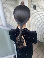 ローポニー　ポニー　タイトヘア　お洒落