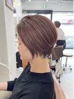 ティエル(TieLu)&nbsp;シークレットハイライト×丸みショート×外国人風カラー