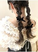 ツイン編みおろしヘアアレンジ..【SHINJYO】