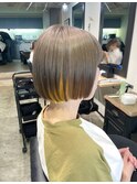 #noi_style ミニボブ×ベージュ&イエローカラー