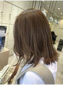 オリーブブラウン切りっぱなしロブ