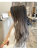 バレイヤージュシルバーカラー