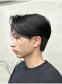 メンズセンターパートニュアンスパーマ毛流れ縮毛矯正刈り上げ