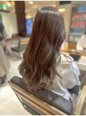セミロング巻きおろし/透明感ナチュラルブラウン