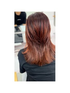 シャルティア(SHALLTIA) オレンジブラウンカラー/レイヤーカット/ハイトーン/ブラウン系
