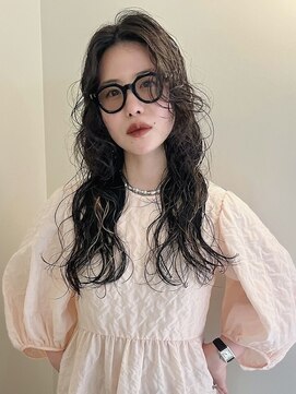 ユー(yew) ロングパーマ／ダブルカラー／顔周りカット／前髪カット