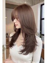 ノイエ 原宿 北参道(NoIE) バタフライカットハッシュカットマレットヘアチェリーレッド