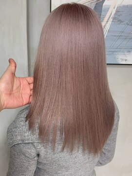 ピンクベージュ/ロングレイヤー/レイヤーカット