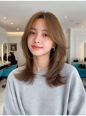 韓国/髪質改善/レイヤーカット/小顔/透明感/ブラウンベージュ