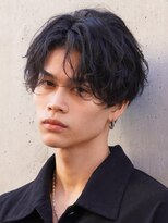 フィフス 渋谷(fifth) 渋谷大人緩め波巻きスパイラルパーマメンズカットセンターパート