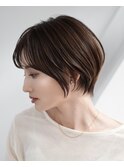 表参道白髪ぼかしハイライトミディアムボブアッシュグレー50代
