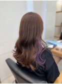 ミルクティーベージュ×むらさき