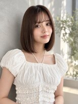 シー バイ ロンド 新宿(Sea by Lond)&nbsp;ワンホンレイヤ ー×ダークブルー[デジタルパーマ/ボブ/韓国]