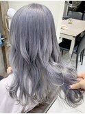 ツイステカラーアズール風ラベンダーアッシュプラチナグレー