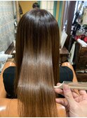 ダークアッシュストカール暖色系カラーグラボブ都島髪質改善大阪