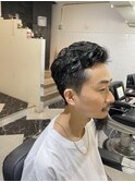 かき上げヘアショートレイアーくせ毛風パーマコンマヘア83