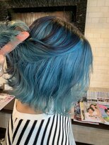 ボアップ 新居浜店(boappu)&nbsp;#ハイトーン #カラー #ブルー #ミディアム #ウェーブ