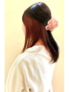 アンジュ 大豆島店(ange) ブリーチ無しインナーピンク[20代30代40代50代60代]