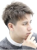 ビジネスショートツーブロックフェードスパイキーショート短髪