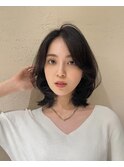 レイヤーカット　鎖骨ミディアムレイヤーロブミディアムレイヤー
