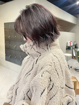 ヘアー アイス ルーチェ(HAIR ICI LUCE) ピンクブラウン ブリーチなしカラー 似合わせカット ボブ/林