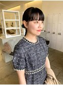 ぱつっと前髪×ヘアセット