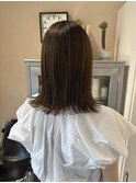 オリーブベージュ×切りっぱなし