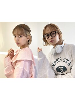 《イヤリングカラー・インナーカラー》透明感たっぷりの最旬スタイルをお届け…♪明るく染まる白髪染めも◎