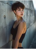 アプリコットオレンジハイライトカラーサーフカール夏くびれヘア