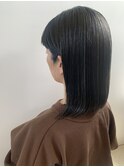 アッシュグレージュ　細めシークレットハイライト　ボブ