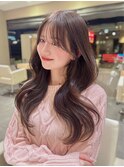 ブラウン/韓国レイヤー/ブリーチなし透明感カラー