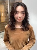 #センターパート　#ミディアムヘア