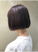 ボブ/ミルクティーベージュカラー/ブリーチ/丸みショート/原宿