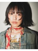 ボブカット顔まわりカット外はね