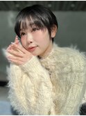 コントラストハイライトくびれショートマッシュショート前髪あり