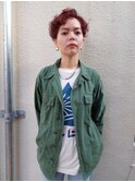 カーリーヘア×デザインカラー