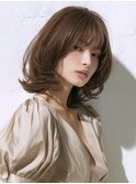 ☆ホワイトグレージュミニウルフデジタルパーマチェリーブラウン