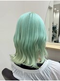 ミントグリーンカラーブリーチダブルカラーハイトーンカラー横浜