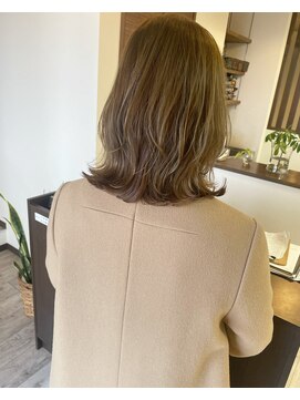 リュンヌ 門前仲町(lune) 切りっぱなしボブハイライトベージュカラーショートレイヤーロブ