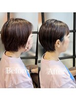 テュケー(TYCHE)&nbsp;カットで変わるお客様before afterショートヘア/白髪ぼかし